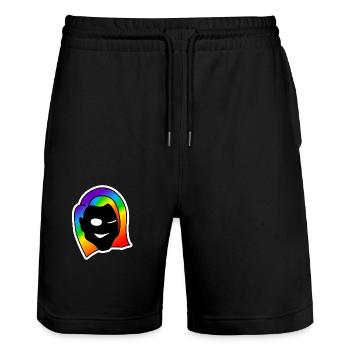 Freches Zwinkern : Sticky Queer Pride - Stanley/Stella Unisex Bio Joggingshorts Trainer  - Schwarz - Vorne - Nik (191cm) & Marisol (170cm)