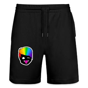 Langue clin d’œil : Collant Queer Pride - Short de jogging bio TRAINER Stanley/Stella unisexe - noir - Devant - Nik (191cm) & Marisol (170cm)