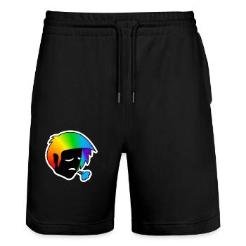 Traurig außer Atem : Sticky Queer Pride - Stanley/Stella Unisex Bio Joggingshorts Trainer  - Schwarz - Vorne - Nik (191cm) & Marisol (170cm)