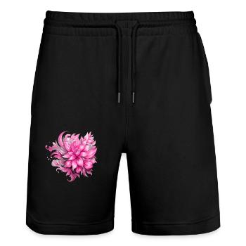 Fleurs Hippie soul Groovy Été paix amour - Short de jogging bio TRAINER Stanley/Stella unisexe - noir - Devant - Nik (191cm) & Marisol (170cm)