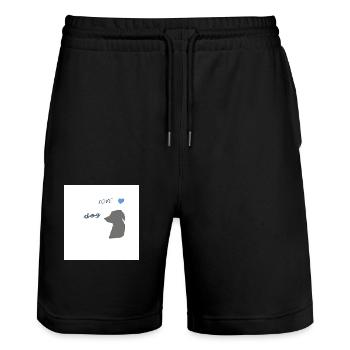 Dog - Stanley/Stella Trainer Unisex Organic Jogging Shorts - black - Front - Nik (191cm) & Marisol (170cm)