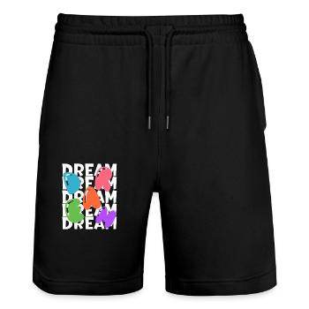 "Dream Big T-Shirt- Inspiring Design for Dreamers" - Stanley/Stella Trainer Unisex Organic Jogging Shorts - black - Front - Nik (191cm) & Marisol (170cm)