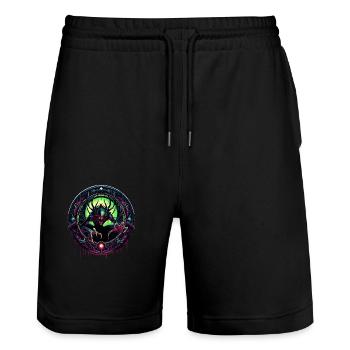 Tor zur Finsternis - Stanley/Stella Unisex Bio Joggingshorts Trainer  - Schwarz - Vorne - Nik (191cm) & Marisol (170cm)
