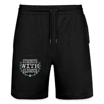 empowerment for success funny joke sayings - Stanley/Stella Trainer Unisex Organic Jogging Shorts - black - Front - Nik (191cm) & Marisol (170cm)