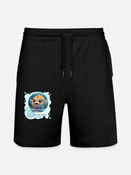 Kugelfisch - Stanley/Stella Unisex Bio Joggingshorts Trainer - Schwarz