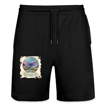 Libelle - Stanley/Stella Unisex Bio Joggingshorts Trainer  - Schwarz - Vorne - Nik (191cm) & Marisol (170cm)