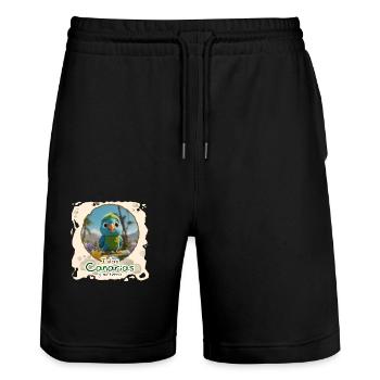 Sittich - Stanley/Stella Unisex Bio Joggingshorts Trainer  - Schwarz - Vorne - Nik (191cm) & Marisol (170cm)