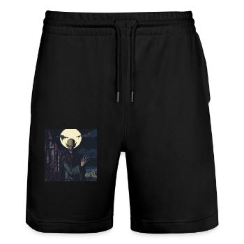 Nosferatu 16 Bit - Stanley/Stella Unisex Bio Joggingshorts Trainer  - Schwarz - Vorne - Nik (191cm) & Marisol (170cm)
