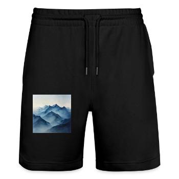 Poster Canvas Mountain 20 - Stanley/Stella Trainer Unisex Organic Jogging Shorts - black - Front - Nik (191cm) & Marisol (170cm)