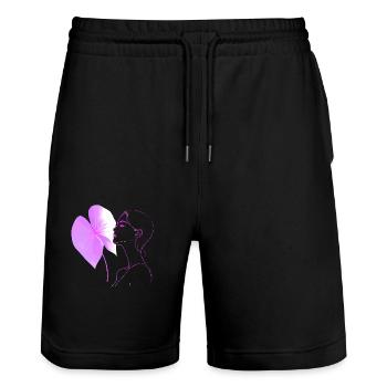Blumen Frauen Mädchen Mode Design Kunst Weiblicher Stil - Stanley/Stella Unisex Bio Joggingshorts Trainer  - Schwarz - Vorne - Nik (191cm) & Marisol (170cm)