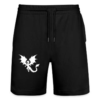 Dragon volant avec d’énormes ailes - Short de jogging bio TRAINER Stanley/Stella unisexe - noir - Devant - Nik (191cm) & Marisol (170cm)