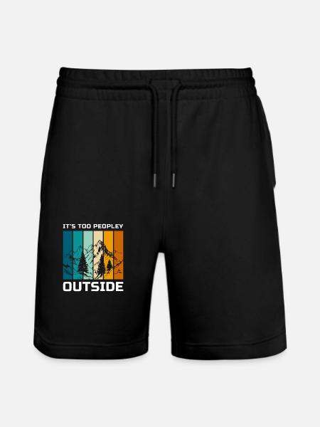 Shy loner people quiet - Stanley/Stella Trainer Unisex Organic Jogging Shorts - black