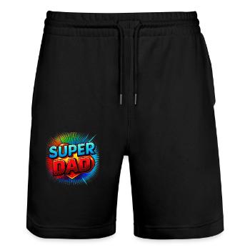 FÊTE DES PÈRES - Short de jogging bio TRAINER Stanley/Stella unisexe - noir - Devant - Nik (191cm) & Marisol (170cm)