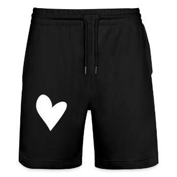 herz symbol form liebe - Stanley/Stella Unisex Bio Joggingshorts Trainer  - Schwarz - Vorne - Nik (191cm) & Marisol (170cm)