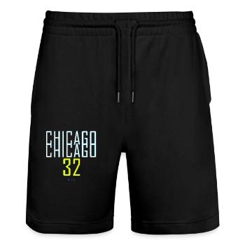 CHICAGO 32 ÉTATS-UNIS - Short de jogging bio TRAINER Stanley/Stella unisexe - noir - Devant - Nik (191cm) & Marisol (170cm)