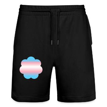 Subtle Transgender Pride - Stanley/Stella Trainer Unisex Organic Jogging Shorts - black - Front - Nik (191cm) & Marisol (170cm)