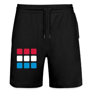 Flagge - Quadrate Trikolore - VEKTOR - Stanley/Stella Unisex Bio Joggingshorts Trainer  - Schwarz - Vorne - Nik (191cm) & Marisol (170cm)