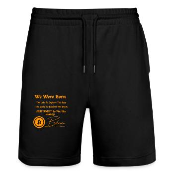 Crypto Summer: The Heat is On - Stanley/Stella Trainer Unisex Organic Jogging Shorts - black - Front - Nik (191cm) & Marisol (170cm)