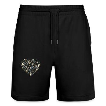 Stilvolles Garten Herz - Stanley/Stella Unisex Bio Joggingshorts Trainer  - Schwarz - Vorne - Nik (191cm) & Marisol (170cm)