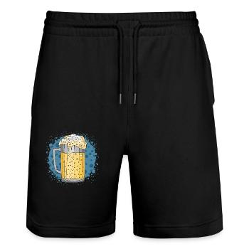 Becher - Stanley/Stella Unisex Bio Joggingshorts Trainer  - Schwarz - Vorne - Nik (191cm) & Marisol (170cm)