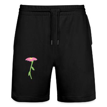 Symbole de fleur fleur plante rose - Short de jogging bio TRAINER Stanley/Stella unisexe - noir - Devant - Nik (191cm) & Marisol (170cm)