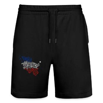 Fahrradland Schleswig-Holstein - Stanley/Stella Unisex Bio Joggingshorts Trainer  - Schwarz - Vorne - Nik (191cm) & Marisol (170cm)