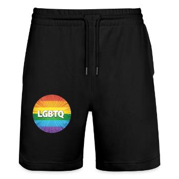 LGBTQ - Short de jogging bio TRAINER Stanley/Stella unisexe - noir - Devant - Nik (191cm) & Marisol (170cm)