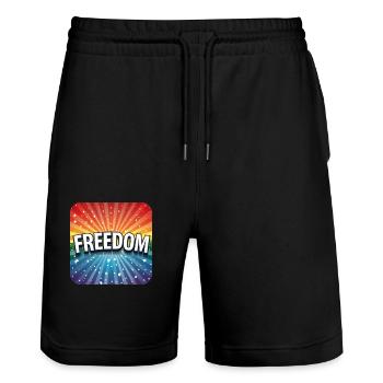 LGBTQ Freedom - Stanley/Stella Unisex Bio Joggingshorts Trainer  - Schwarz - Vorne - Nik (191cm) & Marisol (170cm)