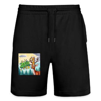 ZEFIX- Da is des Reh - Stanley/Stella Trainer Unisex Organic Jogging Shorts - black - Front - Nik (191cm) & Marisol (170cm)