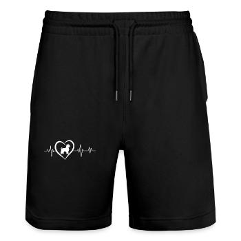 Chihuahua-Herzschlag - Stanley/Stella Unisex Bio Joggingshorts Trainer  - Schwarz - Vorne - Nik (191cm) & Marisol (170cm)