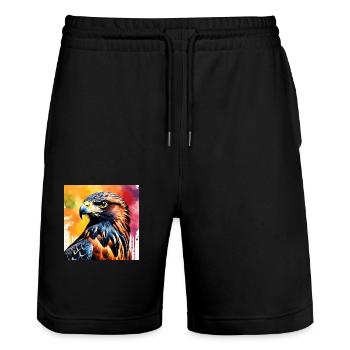 Falke - Stanley/Stella Unisex Bio Joggingshorts Trainer  - Schwarz - Vorne - Nik (191cm) & Marisol (170cm)