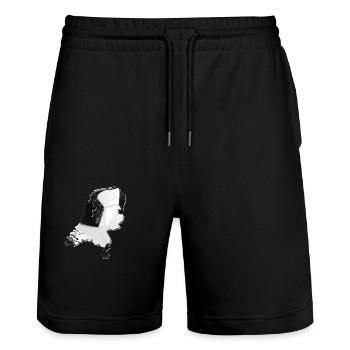 Niederlande | echter Fußball | Landkarte - Stanley/Stella Unisex Bio Joggingshorts Trainer  - Schwarz - Vorne - Nik (191cm) & Marisol (170cm)
