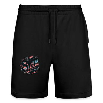 Sylt - Nordsee - Deutschland - Kampen - Insel - Stanley/Stella Unisex Bio Joggingshorts Trainer  - Schwarz - Vorne - Nik (191cm) & Marisol (170cm)