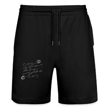 Home is where my plants are WHITE - Stanley/Stella Unisex Bio Joggingshorts Trainer  - Schwarz - Vorne - Nik (191cm) & Marisol (170cm)