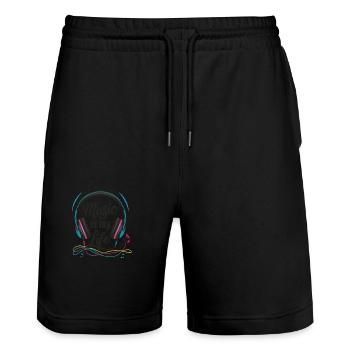Musik ist mein Leben - Stanley/Stella Unisex Bio Joggingshorts Trainer  - Schwarz - Vorne - Nik (191cm) & Marisol (170cm)