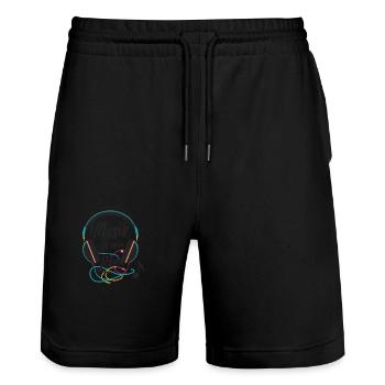 Musik ist mein Leben - Stanley/Stella Unisex Bio Joggingshorts Trainer  - Schwarz - Vorne - Nik (191cm) & Marisol (170cm)
