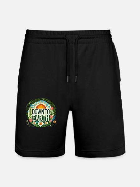 Down to Earth - Stanley/Stella Trainer Unisex Organic Jogging Shorts - black