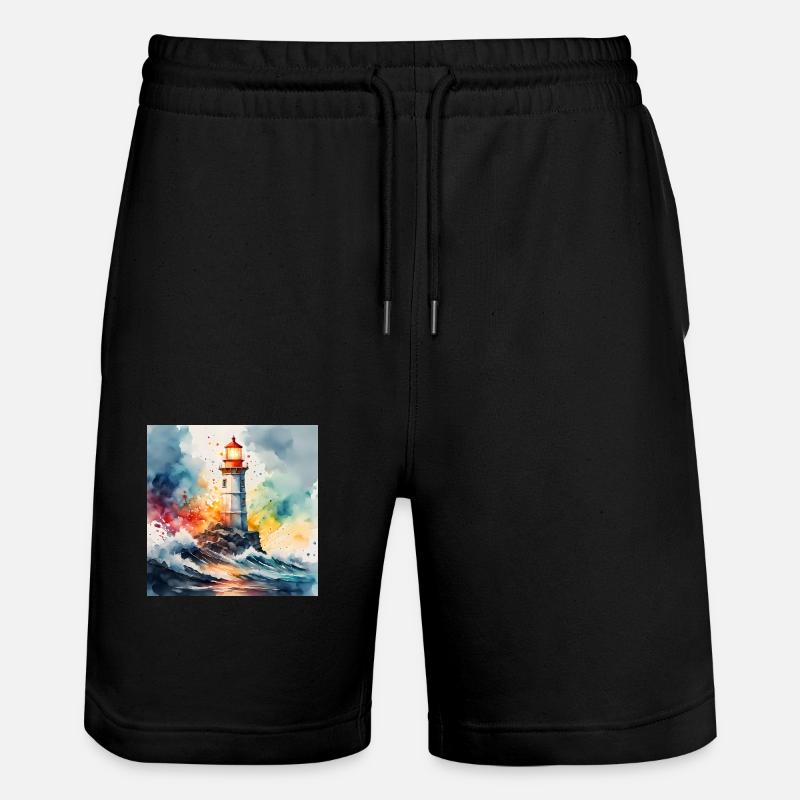 Leuchtturm - Stanley/Stella Unisex Bio Joggingshorts Trainer  - Schwarz