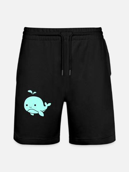 Baby Whale 02 - Stanley/Stella Trainer Unisex Organic Jogging Shorts - black
