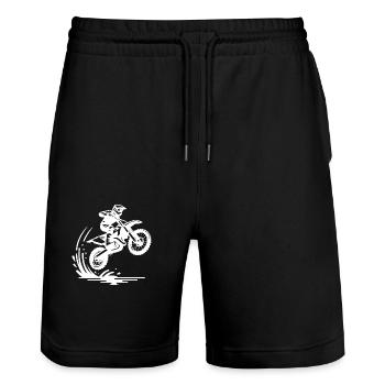 Off-road machine in deck - Stanley/Stella Trainer Unisex Organic Jogging Shorts - black - Front - Nik (191cm) & Marisol (170cm)