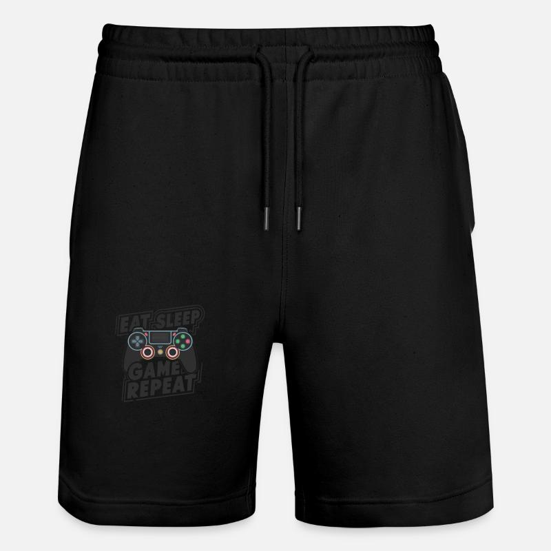 Manger, dormir, jouer, répéter - Short de jogging bio TRAINER Stanley/Stella unisexe - noir