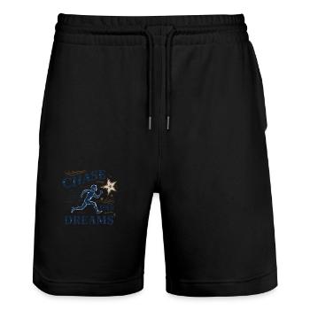 Verfolge deine Träume - Stanley/Stella Unisex Bio Joggingshorts Trainer  - Schwarz - Vorne - Nik (191cm) & Marisol (170cm)