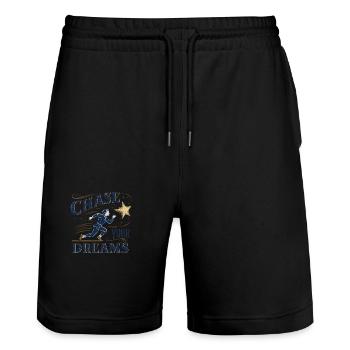 Verfolge deine Träume - Stanley/Stella Unisex Bio Joggingshorts Trainer  - Schwarz - Vorne - Nik (191cm) & Marisol (170cm)