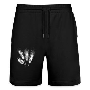 Different types of grain ears - Stanley/Stella Trainer Unisex Organic Jogging Shorts - black - Front - Nik (191cm) & Marisol (170cm)