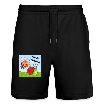 Fu-Fu-Fumble Fun - Stanley/Stella Trainer Unisex Organic Jogging Shorts - black - Front - Nik (191cm) & Marisol (170cm)