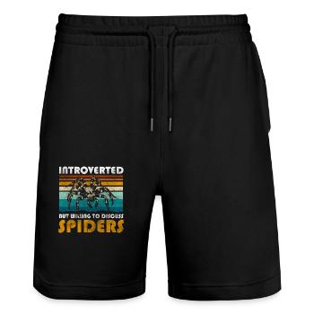 Spinne Biss Insekt - Stanley/Stella Unisex Bio Joggingshorts Trainer  - Schwarz - Vorne - Nik (191cm) & Marisol (170cm)