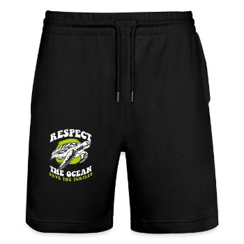 Marine Animal Welfare Aquarium Species Conservation - Stanley/Stella Trainer Unisex Organic Jogging Shorts - black - Front - Nik (191cm) & Marisol (170cm)