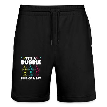 Boisson Kawaii - Short de jogging bio TRAINER Stanley/Stella unisexe - noir - Devant - Nik (191cm) & Marisol (170cm)