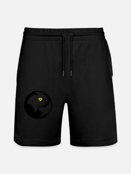 Cat Moon 02 - Stanley/Stella Trainer Unisex Organic Jogging Shorts - black