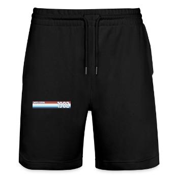 rétro 1982 limited edition - Short de jogging bio TRAINER Stanley/Stella unisexe - noir - Devant - Nik (191cm) & Marisol (170cm)